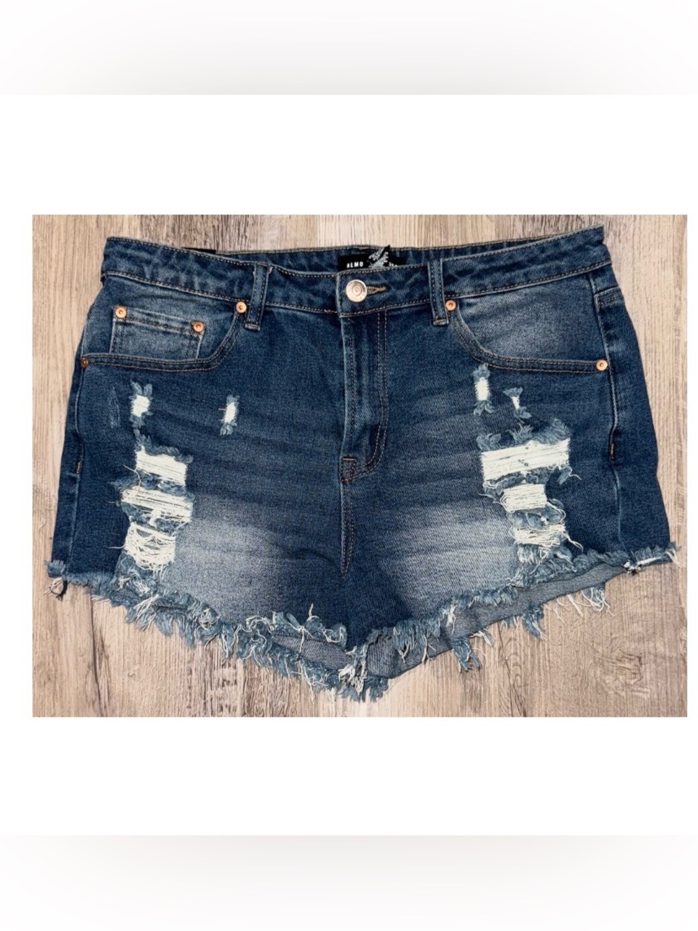 Almost Famous High Rise Distressed Jean Shorts Size 11